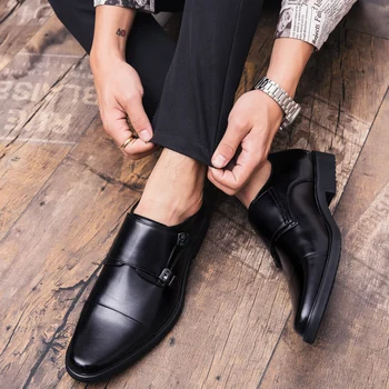 2019 Moda Formalno Moški Čevlji Visoke Kakovosti Dihanje Usnja Moški Čevelj Poslovanja Obleko Čevlje Loafers Oxford Čevlji Velika Velikost 38-48