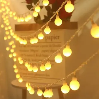 AC 220V 10m 20m, 30m 50m Mat Žogo Niz LED Luči Božič Garland za Počitnice Stranka Poroko Domov Zunanji Nepremočljiva Dekor
