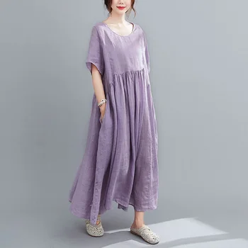 Bombaž perilo plus velikost ženske letnik priložnostne svoboden dolgo poletno obleko elegantna oblačila 2021 ženske obleke za ženske sundress