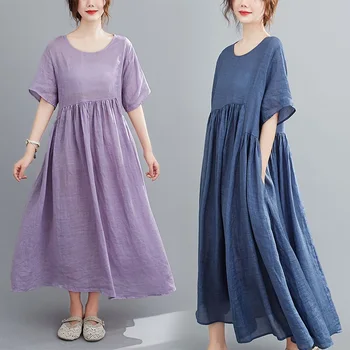 Bombaž perilo plus velikost ženske letnik priložnostne svoboden dolgo poletno obleko elegantna oblačila 2021 ženske obleke za ženske sundress