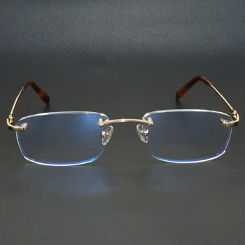 Kovinskih Kvadratnih Jasno Očala Okvirji za Moške, Ženske Rimless Očala Carter Optični Okvir Očala Očala za Računalnik 9011