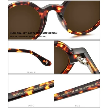HEPIDEM Acetat Letnik Polarizirana sončna Očala Moških Gregory Peck blagovno Znamko Design Jasno Okrogla sončna Očala za Ženske Retro Odtenki ZOLMAN