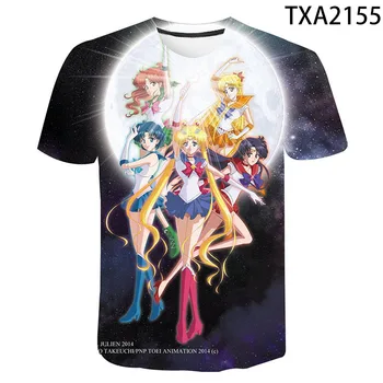 Poletje Moda Priložnostne Nekaj Obrabe Vrh Sailor Moon 3D Tiskanje Otroci Poletje Trend Cool Visoke Kakovosti Quick Dry T-shirt