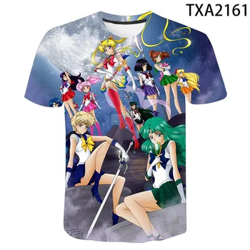 Poletje Moda Priložnostne Nekaj Obrabe Vrh Sailor Moon 3D Tiskanje Otroci Poletje Trend Cool Visoke Kakovosti Quick Dry T-shirt