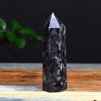 Naravni Kristal Labradorite Quartz Točke Zdravilni Kamen Šesterokotne Prizme 50-80 mm Obelisk Palico Obdelavo Kamna Moda DIY Darilo