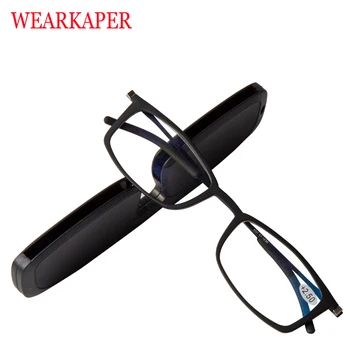 WEARKAPER Anti-Modra Svetloba Denarnice Obravnavi Očala Pravokotne Oblike Ultra-Lahka, Ultra-Kompaktno Ohišje za Vaš Dnevni Nosijo Očala