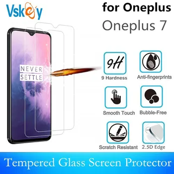 VSKEY 10pcs 2.5 D Kaljeno Steklo Za OnePlus 7 Screen Protector 1+7 Zaščitno folijo