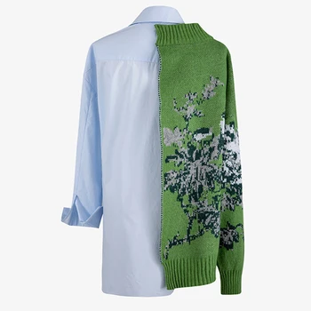 VGH Natisnjeni Hit Barve, Majica Za Ženske River Dolg Rokav Mozaik Priložnostne Svoboden Bluzo Ženska Moda Nova Oblačila 2020 Jeseni