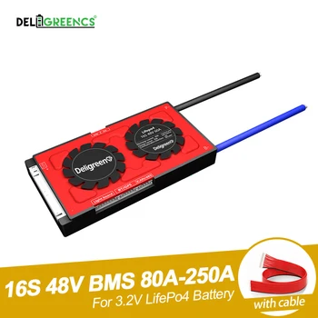 Deligreen 16S baterija 48V protection board 80A 100A 150A 200A BMS za 18650 celice E-kolo ocenjeno 3.2 V lifepo4 Baterije