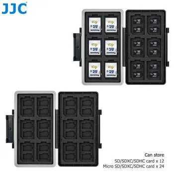 JJC 36 Reže za Pomnilniško Kartico Primeru Imetnik Shranjevanje Organizator za 12 SD SDHC SDXC + 24 MSD Micro SD TF Kartice za DSLR Fotoaparat Mirrorless