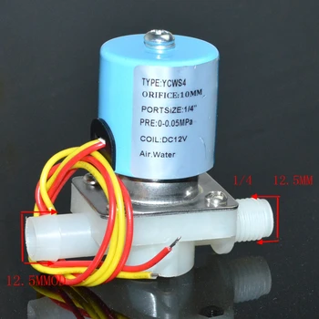 Običajno Zaprta 12,5 mm OD PP Plastike Električni 12VDC Magnetni Ventil za Vodo