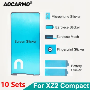 Aocarmo 10Sets Celoten Sklop Lepilo Za Sony Xperia XZ2 Kompakten Mini XZ2C H8324 LCD Zaslon Baterije Nalepke, Zvočnik pri Ušesu Očesa