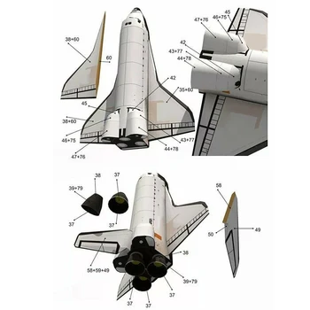 Raketoplan Space Shuttle Papir Model Sijajni Premazani Papir Model, za Otroke, za Odrasle OCT998