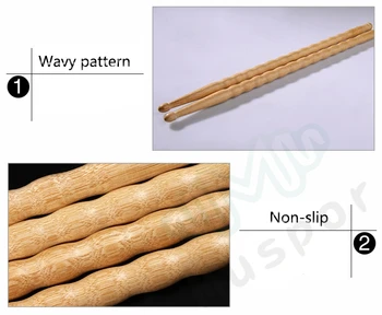 1 Parov Vijugasto Vzorec Bambusa Krača 5A / 5B / 6A Boben Stick