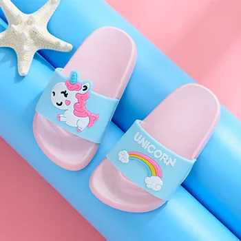 2020 Samorog Otroci Copate Vroče Prodaje Srčkan Risanka Rainbow Unicorn Malčka Dekle Sandalias Kawaii Baby Dekle Čevlji Plaži Čevlji