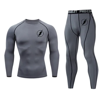 Nova vrhunska Flash oblačila stiskanje moške spodnje perilo določa znoj hitro sušenje toplotne perilo moški Športna oblačila