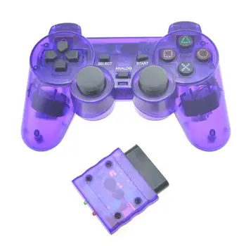 EastVita Prosojni Barvi Blutooth Brezžični Krmilnik Vibracije Palčko Controle Gamepad Krmilnika za Playstation 2 r40