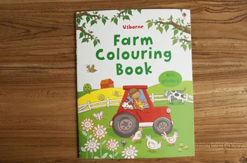 5Pcs Otrok velikosti A4 risanka risanje in barvanje knjig z nalepkami/ otroci živali/kmetije,/avto najprej kolorit knjigo za kindergarden