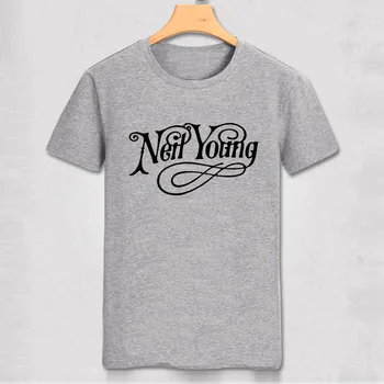 Neil Young T Shirt HIp hop Rock Zvezda, Neil Young T-shirt Logotip, ki je Natisnjena Bombaž Moda Kratek Sleeve Majica s kratkimi rokavi