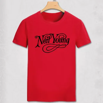 Neil Young T Shirt HIp hop Rock Zvezda, Neil Young T-shirt Logotip, ki je Natisnjena Bombaž Moda Kratek Sleeve Majica s kratkimi rokavi