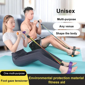 Joga Pilates Opreme 5 Cev Odpornost Pasovih, Fitnes Fitnes Vadbo Latex Pedal Vaditelj -up Vlečenje Vrvi Expander elastik