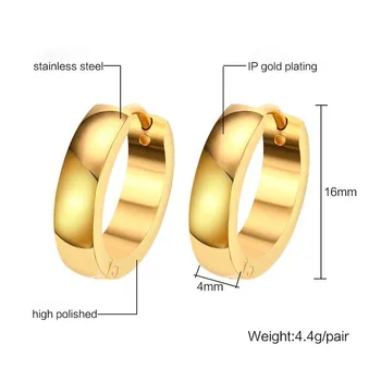 QWC TEE2 prihoda modni nakit darilo za rojstni dan zlata barva z kamna big 12 mm O obliko titana jekla uhan