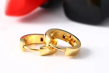 QWC TEE2 prihoda modni nakit darilo za rojstni dan zlata barva z kamna big 12 mm O obliko titana jekla uhan