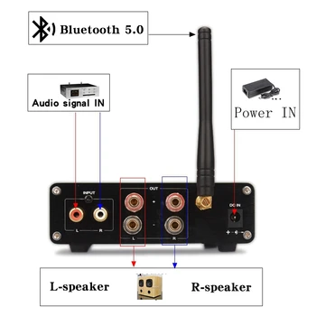 HIFIDIY ŽIVO Hi-fi 2.0 popoln Digitalni Avdio Ojačevalnik 100W*2 Bluetooth 5.0 QCC3003 TPA3116 tonske visoki in nizki prilagoditev