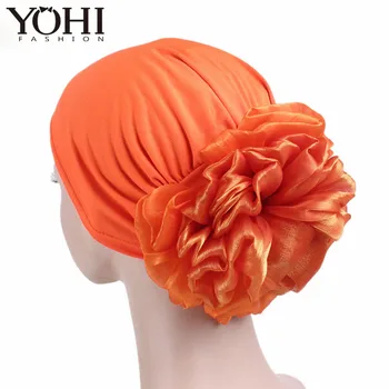 Vroče Prodajo modne ženske elegantne cvet turban skp kemo kapa glavo ovijte glavo šal za izpadanje las Turban Klobuki