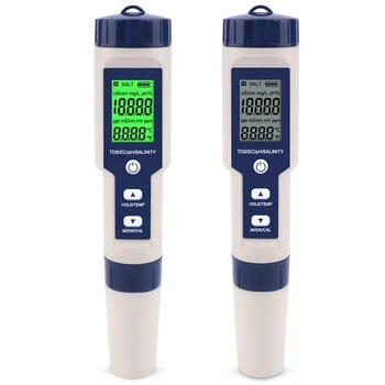 5 v 1 TDS/ES/PH/Slanosti in Temperature Merilnik Digitalni Kakovosti Vode Monitor Tester za Bazeni, Pitne Vode, Akvariji