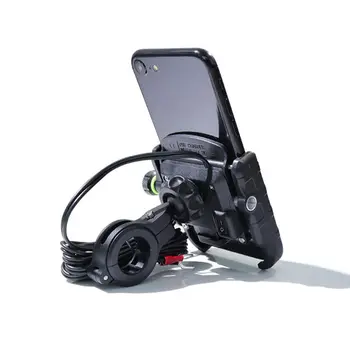 Nepremočljiva Motocikla, 360-Stopinjski motorno kolo Krmilo Ogledalo Mobilni Telefon Nastavek Držalo z QC 3.0 USB Polnilnik za iPhone, Samsung