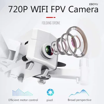 EBOYU L102 Mini RC Brnenje WiFi FPV 720P HD Kamera + Dual Fotoaparati, Optični Tok Položaja Smart Sledite Gesto Način RC Quadcopter