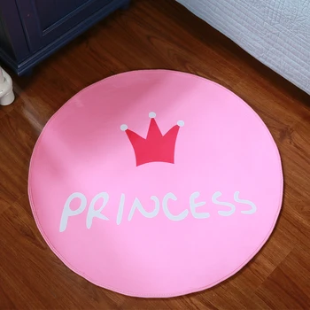 60 cm/ 80/100cm soft pink princess natisnjeni preprogo krog kratek plišastih preprogo talna obloga domu dekorativni stol mat ne zdrsne playmat