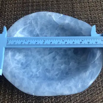 Naravni Baby Blue Celestite Quartz Crystal Ovalno Skledo Modra Kalcita Kvarčni Kristali Tobak jar Teaware Ustvarjalne Novost