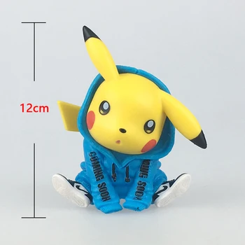 Pikachu COS Slika Figma Plima blagovne znamke oblačil TAKARA TOMY Pokemon Model Ornament Otroci Igrače za Otroke Smešno Darilo