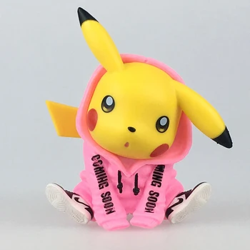 Pikachu COS Slika Figma Plima blagovne znamke oblačil TAKARA TOMY Pokemon Model Ornament Otroci Igrače za Otroke Smešno Darilo