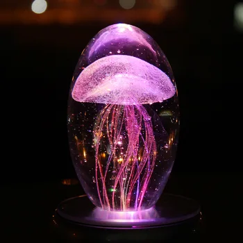 LED meduze lahka 3D Meduze lučka Baby otroška nočna lučka lampara Kristalno Ribe, Morske Živali Svetilke Za Otrok Darila Dekor