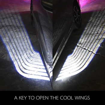 2x Najnovejši Angel Krila Avto dobrodošli luči Pozornosti Vrata Projektor Svetlobe Duha Shadow Mlaka 12V-24V Za BENZ AUDI, BMW Motorrad