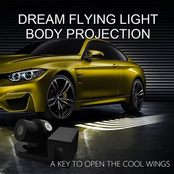 2x Najnovejši Angel Krila Avto dobrodošli luči Pozornosti Vrata Projektor Svetlobe Duha Shadow Mlaka 12V-24V Za BENZ AUDI, BMW Motorrad
