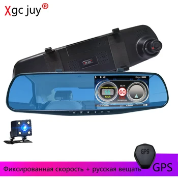 Xgc juy 3 v 1 Radar Detektor Avto DVR 1080P Avto kamere Ogledalo Dvojno Objektiv Hitro odkrivanje Dash Cam Video Snemalnik Night Vision
