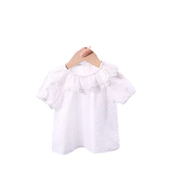 Poletje Dekleta Barva in Preprosto Belo za Otroke Majica baby girl obleke otroci bluzo