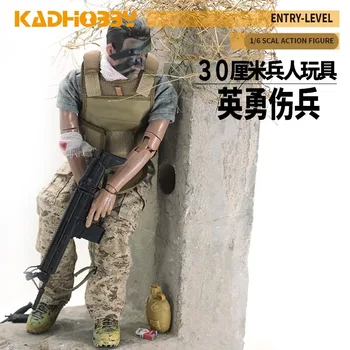KADHOBBY 1/6 Lestvici(12 & 30 cm) SWAT Ranjenega Vojaka figuric Igrače Vojaške Lutke z Orožje, Pribor Fantje Darila