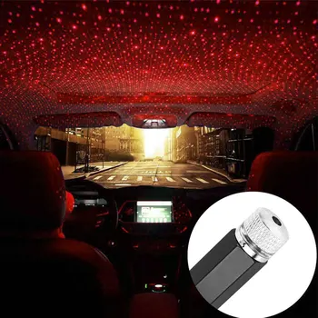 LED Avto Streho Star Noč Svetlobni Projektor Vzdušje Galaxy Lučka USB Dekorativne Svetilke Nastavljiv Več Svetlobnih Učinkov