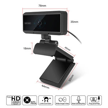1080P Webcam Kamero HD Spletna Kamera AF Računalnik Video Kamera samodejno ostrenje USB Kamera Vgrajen Mikrofon Vrtljiv, Nastavljiva Kamera