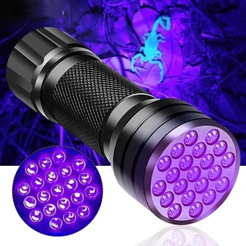 Večfunkcijsko UV Svetilko 21LEDs Ultravijolično Preveriti Lučka Lučka Mini UV Svetilko za Hišne Madeže Urina Detektor Scorpion Lov