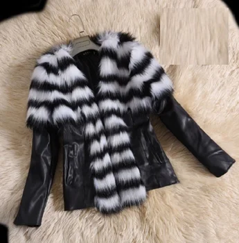 Novo modno jesen zima Evropi, Ameriki imitacije rakun volne ovc usnje simulacije usnjeno jakno S-6XL,rumena,bela,črna