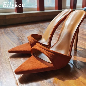 Eilyken 2021 Novo Poletje stiletto Ženske Copate Sandali Banket Obleko velikosti strani Moda Družico Poročni čevlji