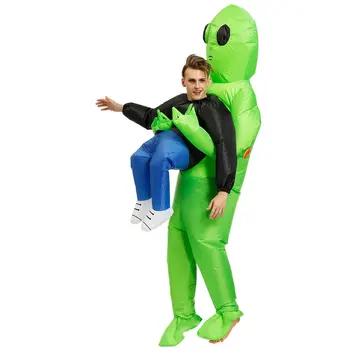 Vroče Zelenega Tujec kostum Napihljivi kostum Cosplay Smešno kostum Obleko Stranka Fancy Oblačenja noša Halloween Kostum za odrasle, otroci