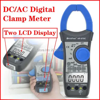 HoldPeak DC/AC Auto Območje Digitalne Objemka Merilnik Frekvence obratovalni Cikel Relativno Vrednost Dual Display Multimeter HP-870C