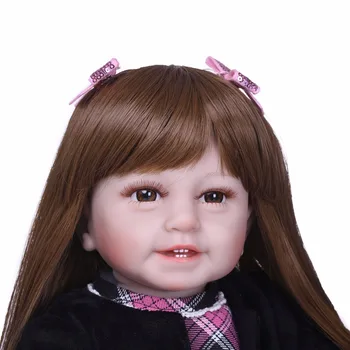 NPK 55 cm Silikonski Prerojeni Nasmeh Baby Doll Otroci Soigralec Darilo za Dekleta Bebe Živ Mehke Igrače za Šopke Lutka Bebes Igrače, ki so Prerojeni